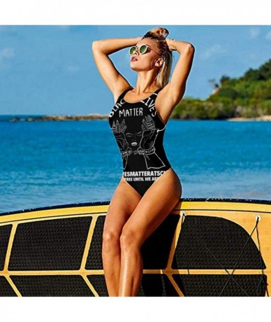 One-Pieces Women's Girl's 3D Print 2020 Black Lives Matters Logo One-Piece Sexy Fake Bikini Swimsuits Bathing Suit Swimwear B...