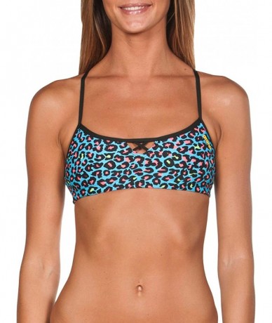 Tops Women's Rule Breaker Be Bandeau MaxLife Bikini Top - Turquoise Multi - Black - CU18UQZXR25 $23.04