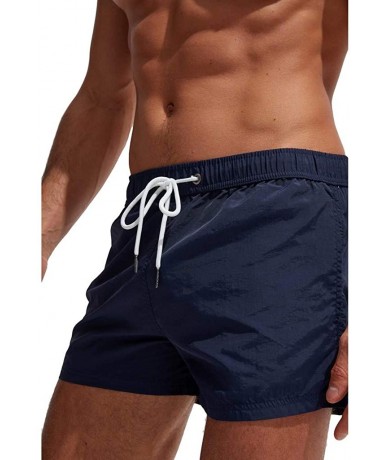 Trunks Men's Swim Trunks Hiking Shorts Lightweight Quick Dry Workout Gym Running Shorts Beach Shorts - Navy a - CE199AOGEMI $...