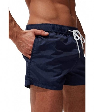 Trunks Men's Swim Trunks Hiking Shorts Lightweight Quick Dry Workout Gym Running Shorts Beach Shorts - Navy a - CE199AOGEMI $...