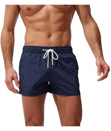 Trunks Men's Swim Trunks Hiking Shorts Lightweight Quick Dry Workout Gym Running Shorts Beach Shorts - Navy a - CE199AOGEMI $...