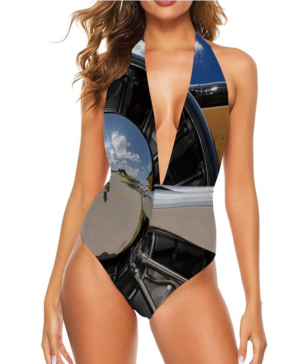 Racing Wooden Ocean Dock in Summer Vacation Res Swimsuit Bathing Suit High Waisted XL - Color 30 - CE190OI2S6O $71.30