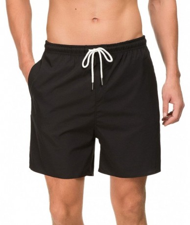 Trunks Men's Swim Trunks Quick Dry Beach Shorts with Pockets - Black - C618IK5DKOX $36.20