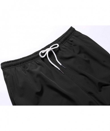 Trunks Men's Swim Trunks Quick Dry Beach Shorts with Pockets - Black - C618IK5DKOX $36.20