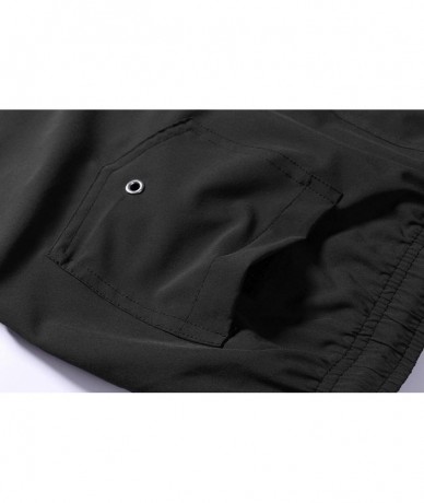 Trunks Men's Swim Trunks Quick Dry Beach Shorts with Pockets - Black - C618IK5DKOX $36.20