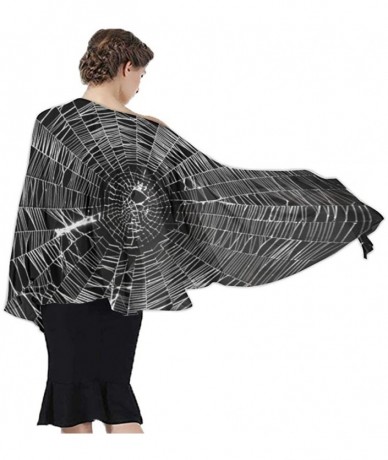 Cover-Ups Women Chiffon Scarf Sunscreen Shawl Wrap Swimsuit Cover Up Beach Sarongs - Spider Web - CS19C4IIN67 $46.87