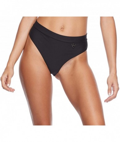 Bottoms Women's Smoothies Marlee High Waist Solid Bikini Bottom Swimsuit - Smoothie Black - C518Z05YI23 $77.94