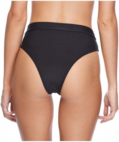 Bottoms Women's Smoothies Marlee High Waist Solid Bikini Bottom Swimsuit - Smoothie Black - C518Z05YI23 $77.94