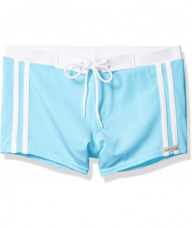 Trunks Men's Riviera Square Cut - Sky - C818DKU49WU $81.14