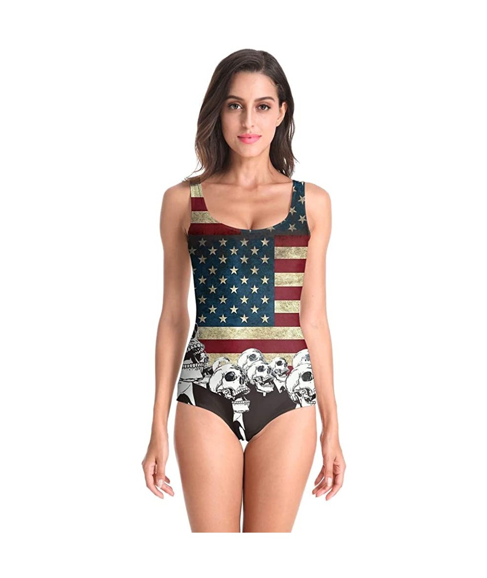 One-Pieces Women's Sexy One-Piece Swimsuits Bikini - Flag Soul - CG18QX4SGT8 $42.23