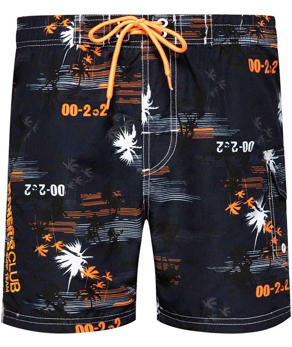 Trunks Mens Swim Trunks Quick Dry Funny Shorts with Mesh Lining Swimwear Bathing Suits - B153-orange - CM190G0LGM7 $47.31