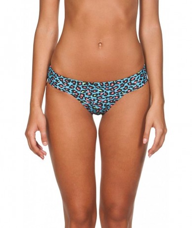 Bottoms Womens Rule Breaker Desire Brief MaxLife Bikini Bottom - Turquoise Leopard - CA18UOWZ2TI $22.87