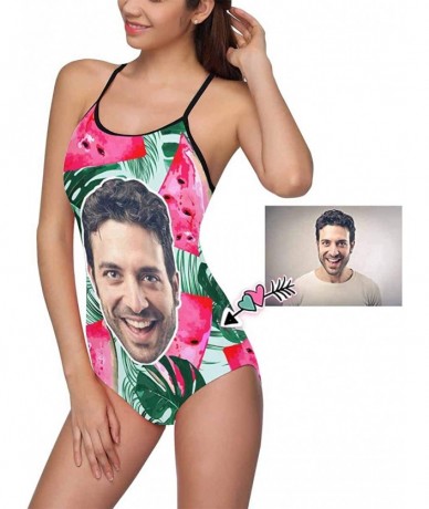 One-Pieces Custom One-Piece Swimsuits with Face Photo Tropical Floral Swimwear for Women (XS-5XL) - Design 3 - C918UXLEI6W $5...