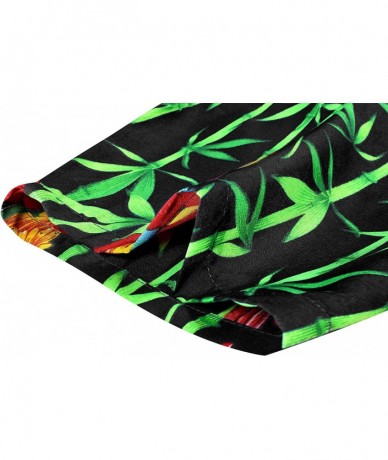 Cover-Ups Men's Tropical Fashion Short Sleeve Hawaiian Shirt - Halloween Black_w416 - CC182KOHSCS $23.30