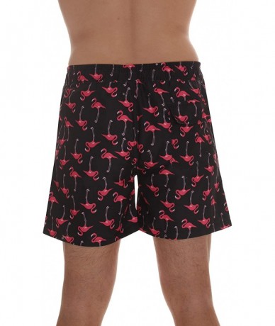 Trunks Men's Swimming Trunks Shorts with Pockets Quick Dry Bathing Suit - Black - Flamingo - CH18Z9UT249 $22.08