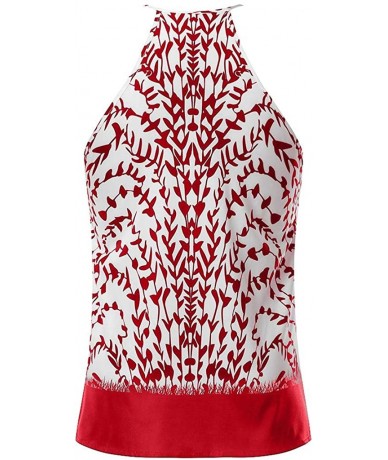 Board Shorts Womens Deep V Neck Wrap Spaghetti Strap Tank Tops Summer Sleeveless Shirts Blouses - Red_1 - C0198R6XK2C $28.58