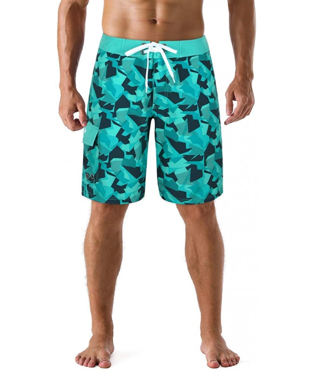 Board Shorts Men's Sportwear Quick Dry Board Shorts with Lining - Blue-373 - C319GK9TAZD $36.41