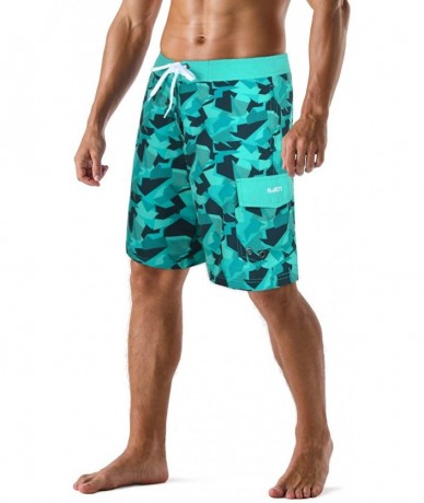 Board Shorts Men's Sportwear Quick Dry Board Shorts with Lining - Blue-373 - C319GK9TAZD $36.41