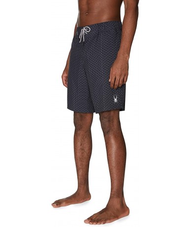 Board Shorts Men's 9" Geo Print Hybrid Board Short - Black - CY193O67KSL $47.13