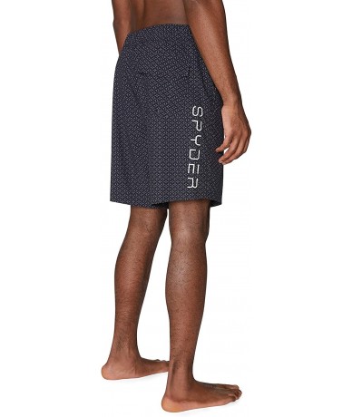 Board Shorts Men's 9" Geo Print Hybrid Board Short - Black - CY193O67KSL $47.13