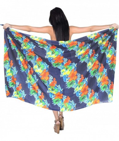 Cover-Ups Women's Plus Size Swimwear Pareo Sarong Bikini Coverups Wrap Full A - Navy Blue_d240 - CF1202KU23T $28.10