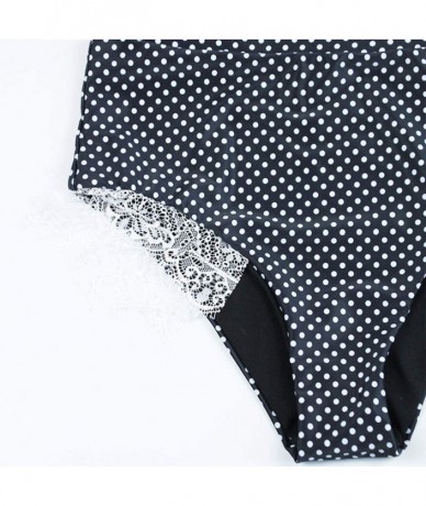 Sets Women Two Pieces Swimsuit Vintage Polka Dot Push up Bra Hight Waist Bottom Bikini Set Swimwear Bathing Suit Black - CN19...