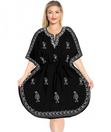 Cover-Ups Coverup Beach Bikini wear Swimsuit Kimono Summer Dress Women Embroidery - Halloween Black_h480 - CE119WDTGS5 $41.31