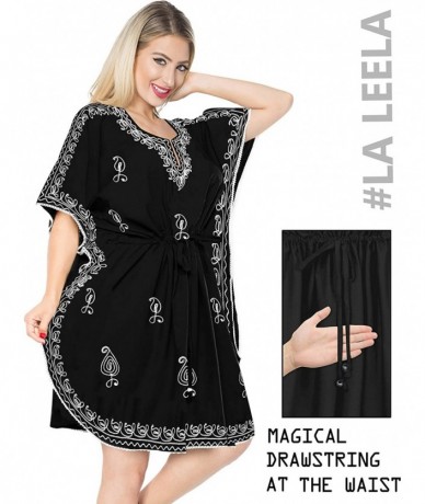 Cover-Ups Coverup Beach Bikini wear Swimsuit Kimono Summer Dress Women Embroidery - Halloween Black_h480 - CE119WDTGS5 $41.31