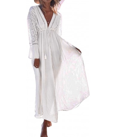 Cover-Ups Women Bathing Suit Cover Up Swimsuits Coverups Kaftan Beach Dresses - 04-white - CB195A3DR9R $39.68