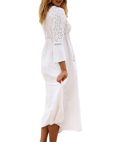 Cover-Ups Women Bathing Suit Cover Up Swimsuits Coverups Kaftan Beach Dresses - 04-white - CB195A3DR9R $39.68