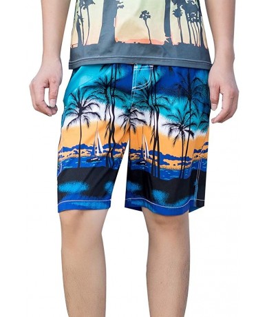 Board Shorts Men's Swim Drawstring Trunks Quick Dry Beach Surfing Running Swimming Shorts - A Blue - CA18NKHZA3E $47.99