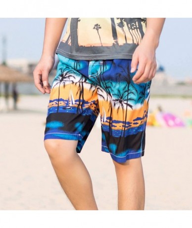 Board Shorts Men's Swim Drawstring Trunks Quick Dry Beach Surfing Running Swimming Shorts - A Blue - CA18NKHZA3E $47.99