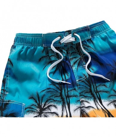 Board Shorts Men's Swim Drawstring Trunks Quick Dry Beach Surfing Running Swimming Shorts - A Blue - CA18NKHZA3E $47.99