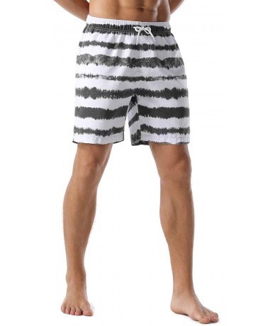 Board Shorts Men's Swim Trunks Retro Soft Washed Drawstring Workout Shorts Men - Gray-289 - CG18Y042GZA $40.13