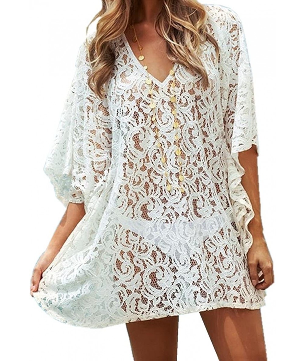 Cover-Ups Petite Women's Bathing Suit Cover Ups - White - CY189XN6E8H $23.38