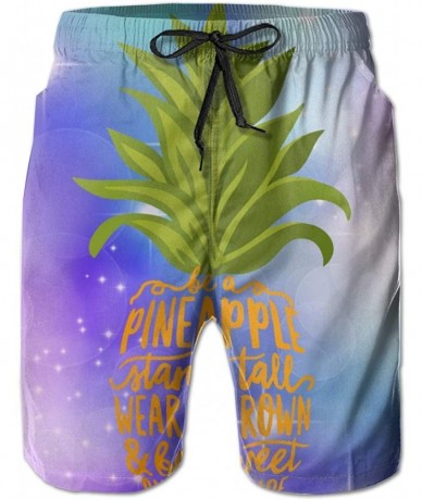 Trunks Men Summer Beach Board Shorts Swim Trunks with Pockets (Astronaut Skull Octopus Black) - Pineapple Tropical Fruit Purp...