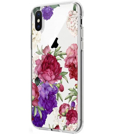 Sets Case Compatible iPhone X XS Gel Silicone Rubber Clear Soft Ultra-Slim Flower Geometric Panda Back Cover for iPhone Xs MA...