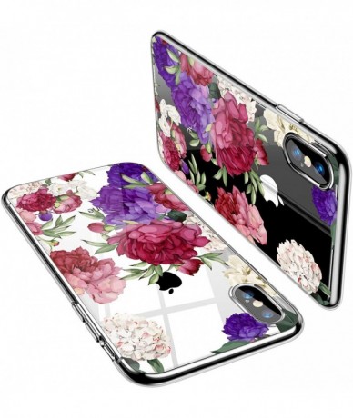 Sets Case Compatible iPhone X XS Gel Silicone Rubber Clear Soft Ultra-Slim Flower Geometric Panda Back Cover for iPhone Xs MA...