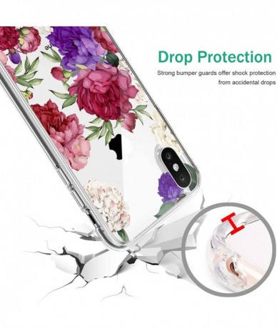 Sets Case Compatible iPhone X XS Gel Silicone Rubber Clear Soft Ultra-Slim Flower Geometric Panda Back Cover for iPhone Xs MA...