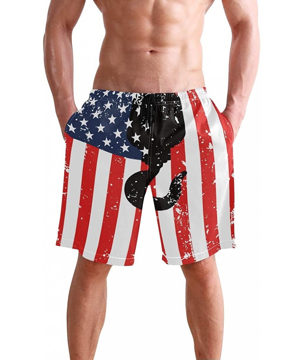 Board Shorts Colorado Flag Mountain Village Day Swim Trunks Summer Beach Shorts Pockets Boardshorts Men Mesh Lining - Crane O...