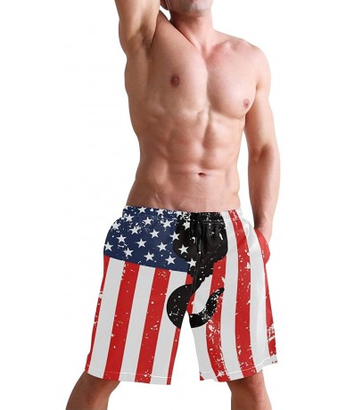 Board Shorts Colorado Flag Mountain Village Day Swim Trunks Summer Beach Shorts Pockets Boardshorts Men Mesh Lining - Crane O...