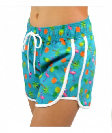 Board Shorts Women's Printed Shorts- Board Shorts- Beach Shorts- Running Shorts - Turquoise Combo - CJ18Q9XSDMR $34.47