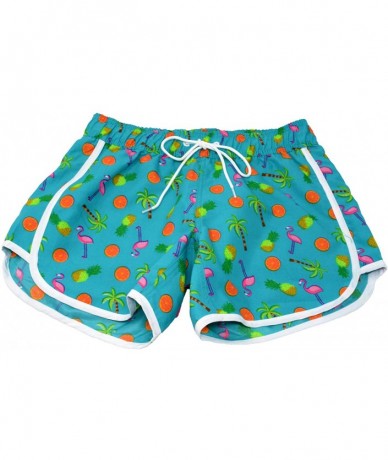 Board Shorts Women's Printed Shorts- Board Shorts- Beach Shorts- Running Shorts - Turquoise Combo - CJ18Q9XSDMR $34.47