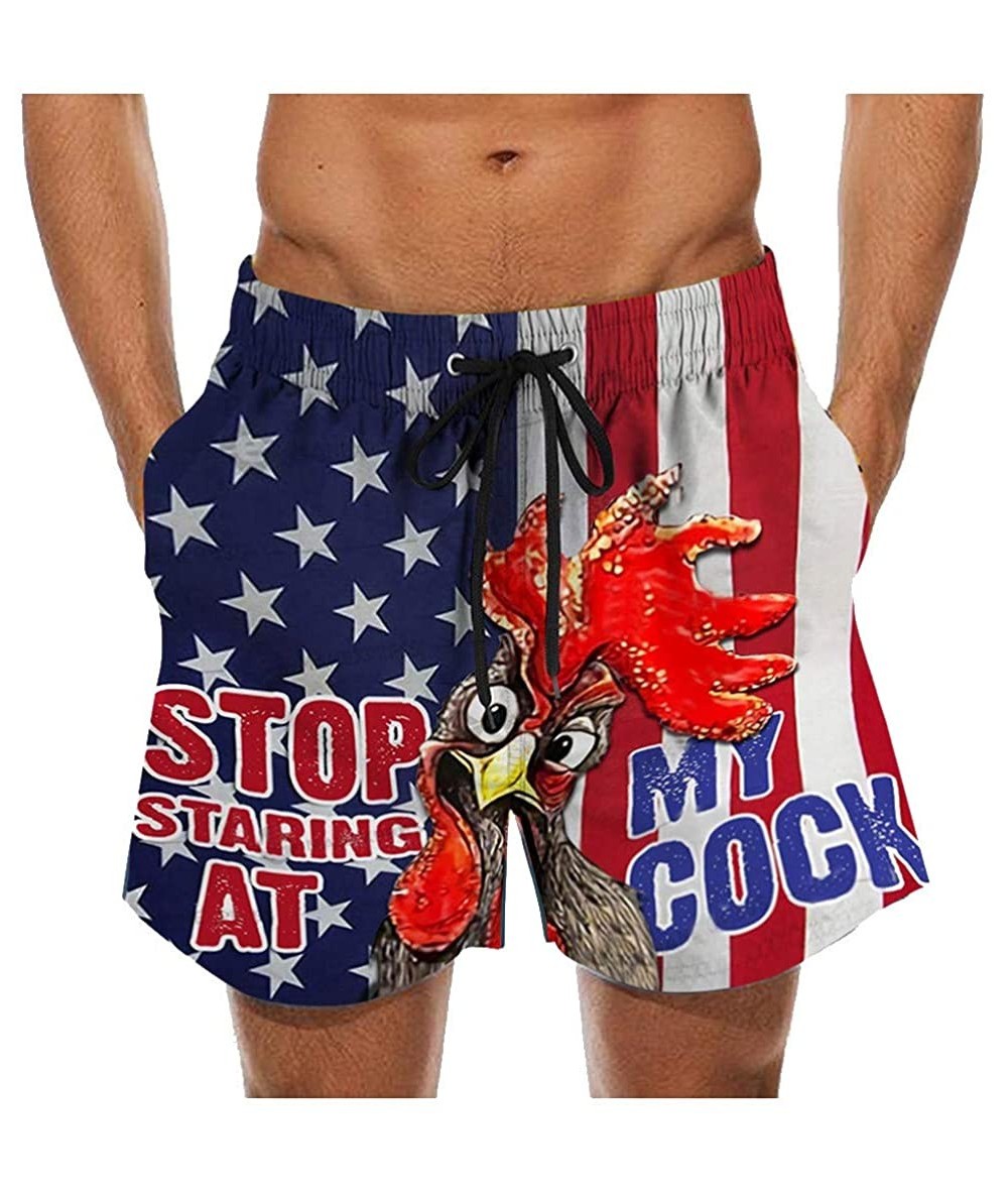 Trunks Men Boy Shorts Special Cock-Printed Beer Festival Beach Shorts Graphic Shorts Drawstring Elastic Waist Shorts - B - CL...