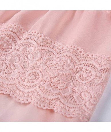 Cover-Ups Ladies Summer Large Size Dress Women's Elegant Sleeveless V Neck Party Dress Casual Tops - Pink - CI18TSUUUO8 $39.14