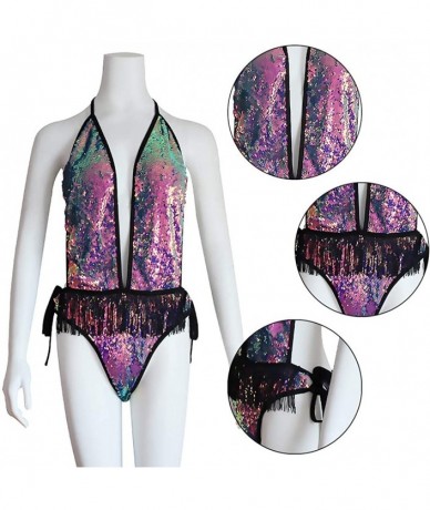 One-Pieces Women's Sexy Swimwear One-Piece Swimsuits Beach Bathing Surffering Outfits - Bright Purle - C218SL28SOY $33.80