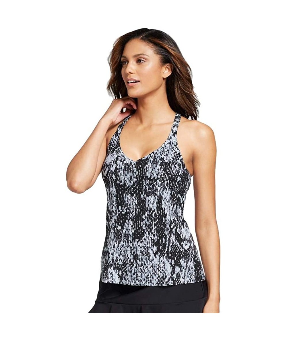 Tops Women's Racerback Tankini Top Grey Print S - CZ18WH0LUI7 $20.32