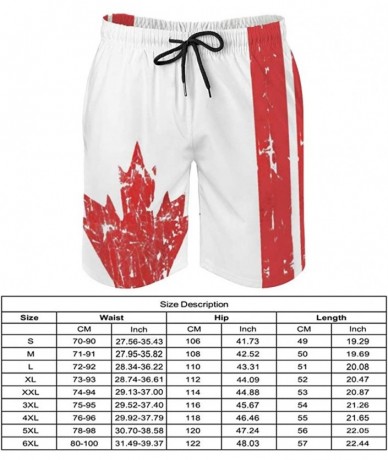 Board Shorts Canada Flag Vintage (2) Swim Trunks Drawstring Board Shorts Comfortable Short Pants for Daily - CX19DS5WQKU $39.43