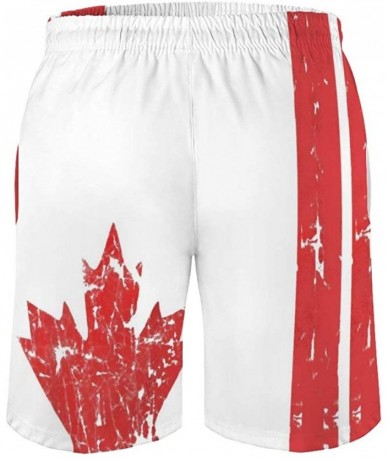 Board Shorts Canada Flag Vintage (2) Swim Trunks Drawstring Board Shorts Comfortable Short Pants for Daily - CX19DS5WQKU $39.43