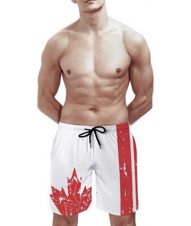 Board Shorts Canada Flag Vintage (2) Swim Trunks Drawstring Board Shorts Comfortable Short Pants for Daily - CX19DS5WQKU $39.43